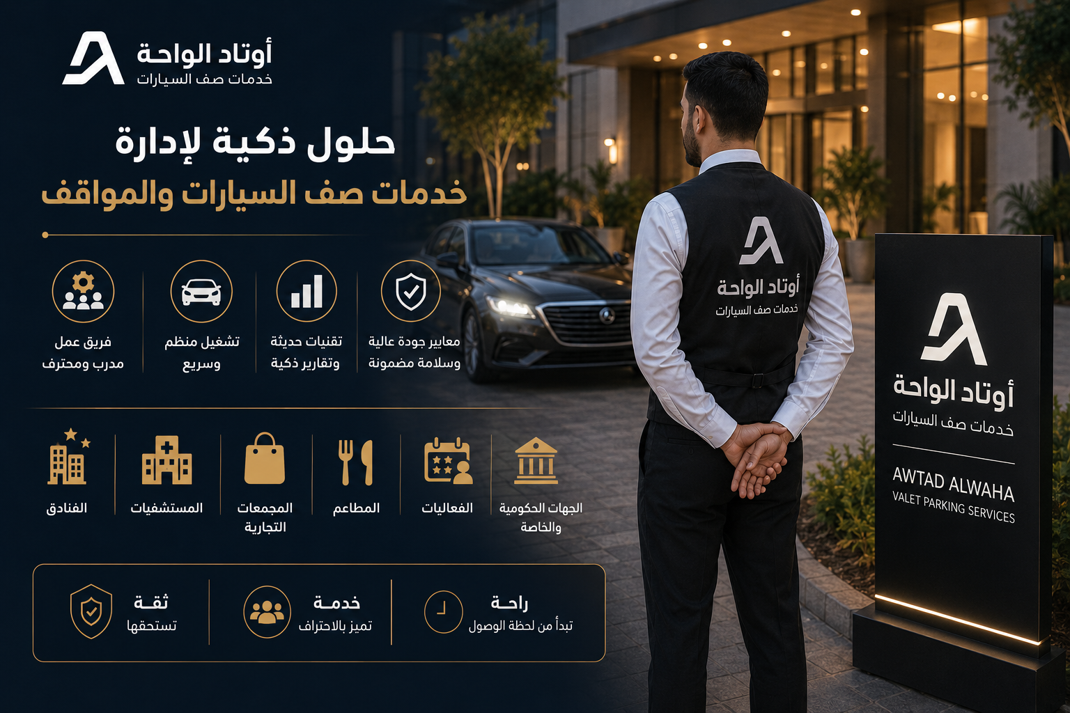 خدمات أوتاد الواحة لصف السيارات